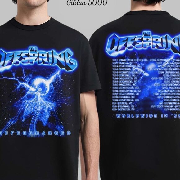 The Offspring Worldwide In 25 North American Supercharged Skeleton T-Shirt 141 - Picture 1 of 6